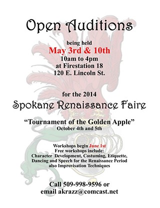 Open Auditions for Spokane Renaissance Faire