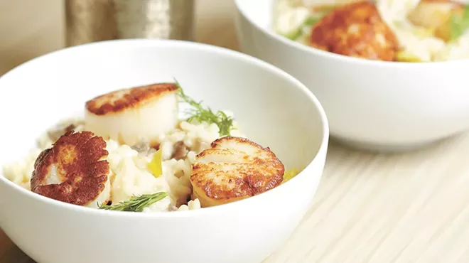Image: Impress at home with scallops, mushroom leek risotto and strawberry crunch ice cream bars