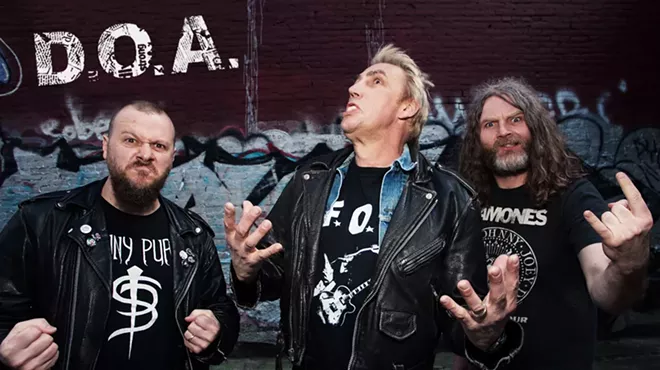Image: Punk band D.O.A.'s backdrop, stolen after Spokane show, no longer M.I.A.