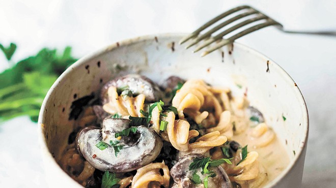 This hearty, vegetarian mushroom stroganoff comes together quickly in an Instant Pot or on the stove top