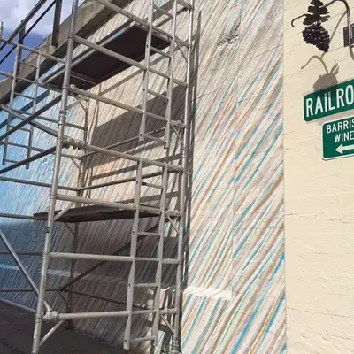 Image: A colorful addition to a once-bedraggled alley behind Barrister Winery