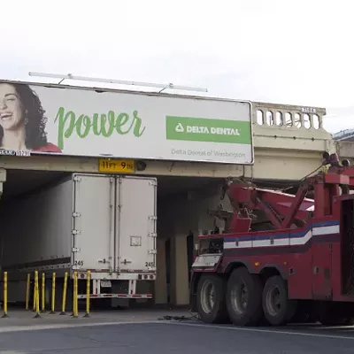 Image: Is there anything Spokane can do to stop stupid trucks from crashing stupidly into bridges?