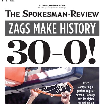 Did the Spokesman-Review just jinx the undefeated Zags?