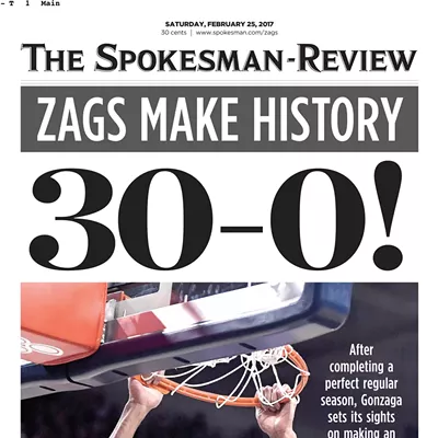 Image: Did the Spokesman-Review just jinx the undefeated Zags?