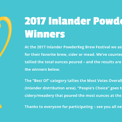 BEER: Favorite local brews of the Inlander's PowderKeg Brew Fest 2017
