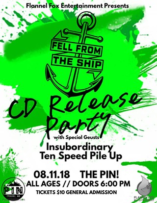 Fell from the Ship CD Release with Ten Speed Pile Up, Insubordinary, Light in Mirrors