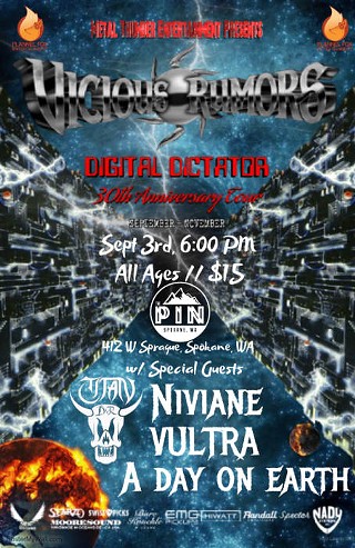 Vicious Rumors: 30th Anniversary Tour with Niviane, A Day on Earth, Titan DnR, Vultra