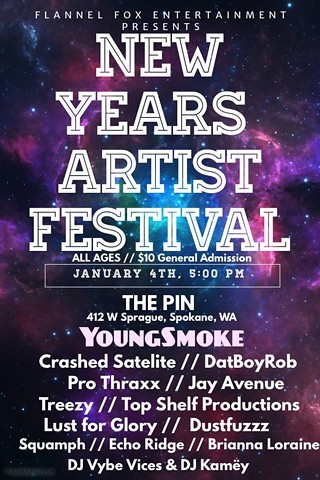 New Years Artist Festival feat. YoungSmoke, Crashed Satellite, Datboyrob, Pro Gucci Heem and more
