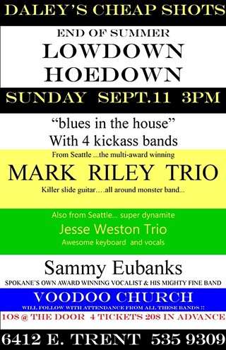 End of Summer Lowdown Hoedown feat. Jesse Weston Band, Mark Riley Trio, Sammy Eubanks, VooDoo Church