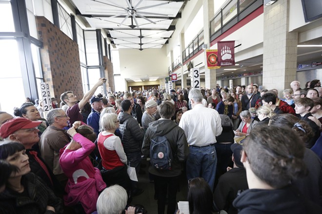 Scenes from the Democratic Party Caucus at Ferris High School
