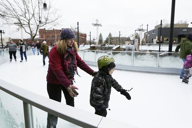 Saturday at the Riverfront Park Ice Ribbon on the Opening Weekend