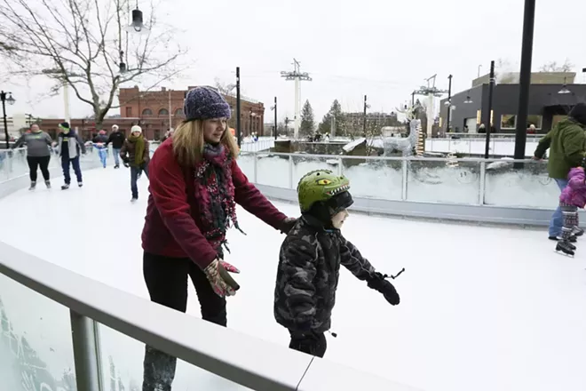Image: Saturday at the Riverfront Park Ice Ribbon on the Opening Weekend