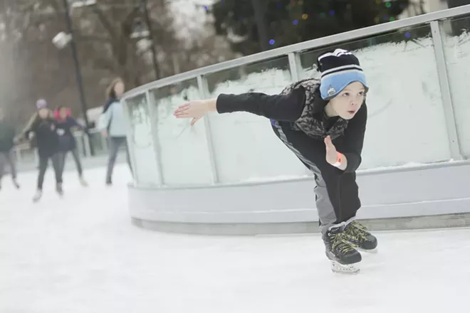 Image: Saturday at the Riverfront Park Ice Ribbon on the Opening Weekend
