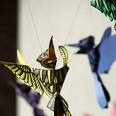 Image: Artist Reinaldo Gil Zambrano and his Bird Murmuration