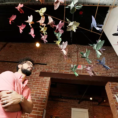 Image: Artist Reinaldo Gil Zambrano and his Bird Murmuration