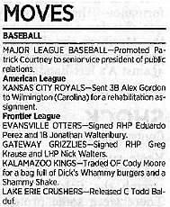 Baseball team trades outfielder for fast food