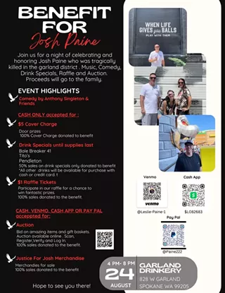 Image: Benefit for Josh Paine