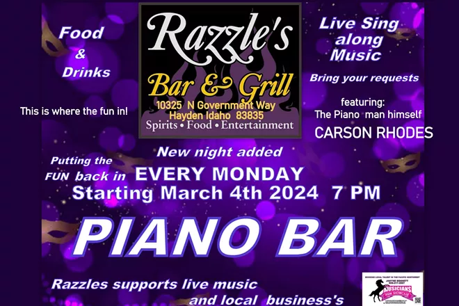 Carson Rhodes playing  Razzles Piano Bar