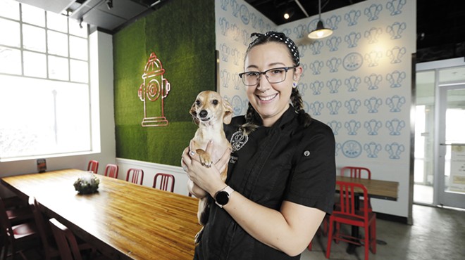 Chef Kayleigh Wytcherley created the menu at Bark, A Rescue Pub, where takeout may also include a new furry companion