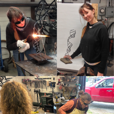 Image: Drawing with Fire and Metal: Garden Art Sculpture