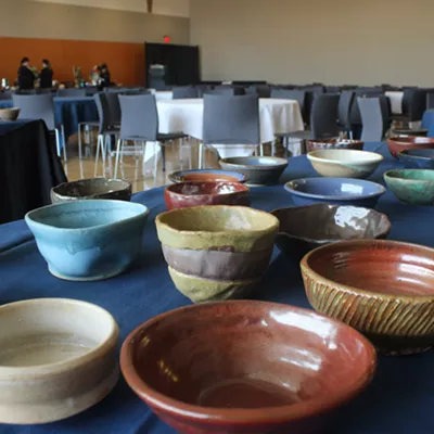 Image: Ceramic bowls made by Spokane's Potter's Guild for last year's Empty Bowls event.