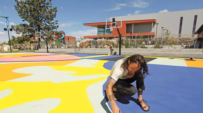 Image: Even though Hoopfest 2021 has been canceled for health and safety reasons, you can get that hoopin' feeling at the brand-new Hooptown USA court complex in Riverfront Park