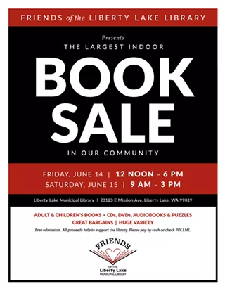 Image: Friends of the Liberty Lake Municipal Library Book Sale