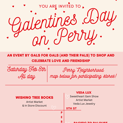 Image: Map and info for galentines day on perry