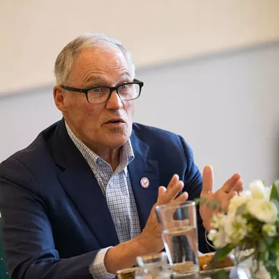 Image: Gov. Jay Inslee presided over a booming economy and the nation's worst housing shortage — will it help or hurt his former commerce director in her run for Spokane mayor?