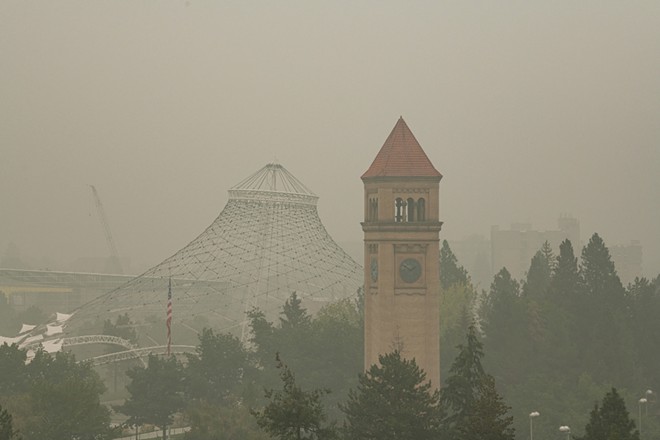 Hazardous smoke covered the Inland Northwest, fueled by fires across the West Coast