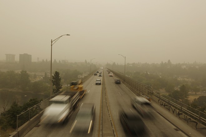 Hazardous smoke covered the Inland Northwest, fueled by fires across the West Coast