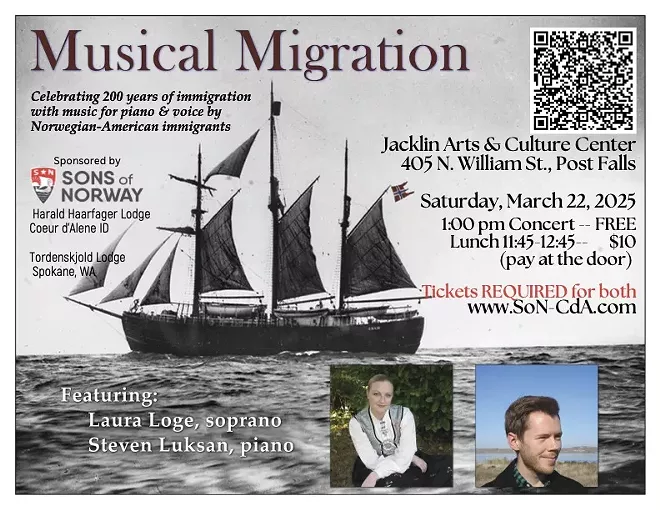 Musical Migration Concert:  An exploration of music composed by Norwegians who immigrated to the United States over the last two centuries