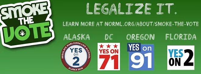 Voters say "yes" to pot in Oregon, Alaska, D.C.