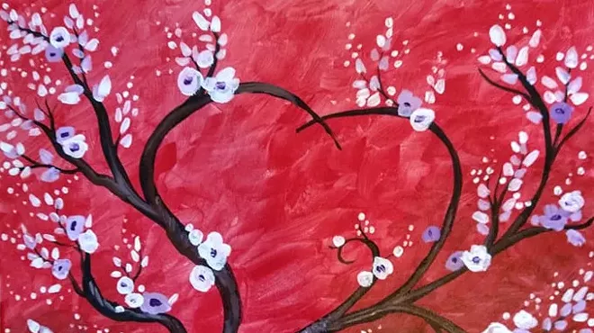 Image: Paint and Sip: Couples Cherry Blossoms