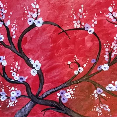 Image: Paint and Sip: Couples Cherry Blossoms