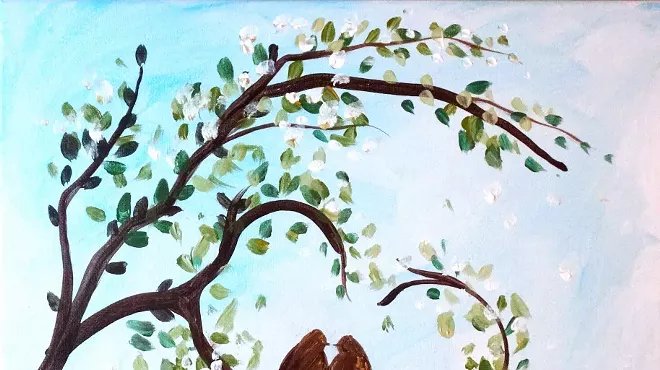 Image: Paint and Sip: Lovebirds