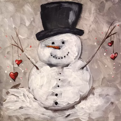 Image: Paint and Sip: Snowman Hearts