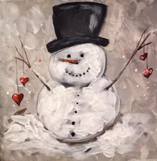 Image: Paint and Sip: Snowman Hearts