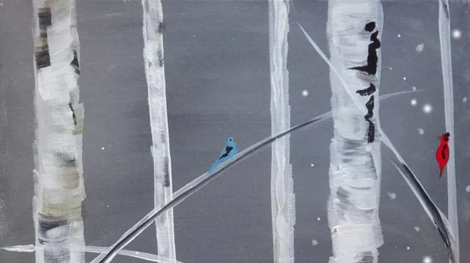 Image: Paint and Sip: White Birch with Birds