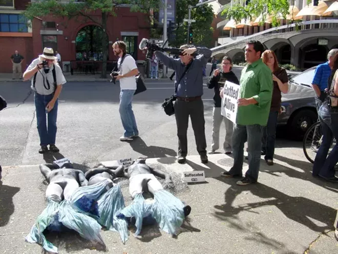 PETA makes a splash in downtown Spokane