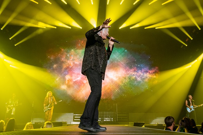 Photos of Def Leppard performing at the Spokane Arena on September 6, 2024