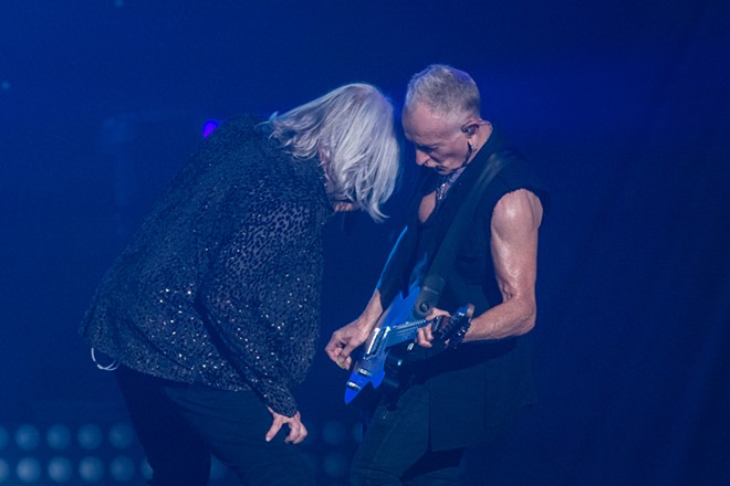 Photos of Def Leppard performing at the Spokane Arena on September 6, 2024