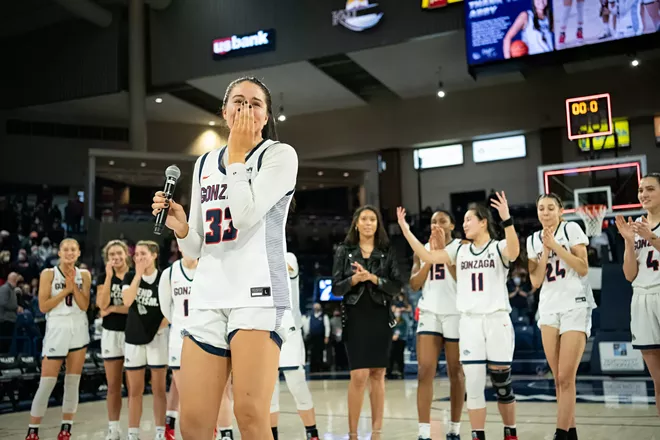 Image: Photos of Gonzaga women's senior day win over Loyola Marymount on Feb. 26, 2022