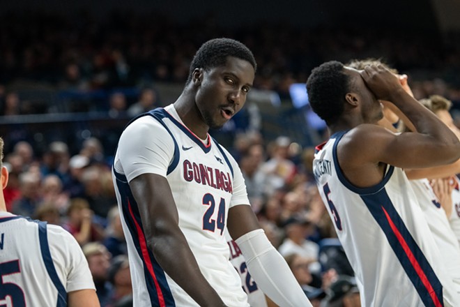 Image: Photos of Gonzaga's 109-52 exhibition win over Warner Pacific Univesity on Wednesday, October 30, 2024