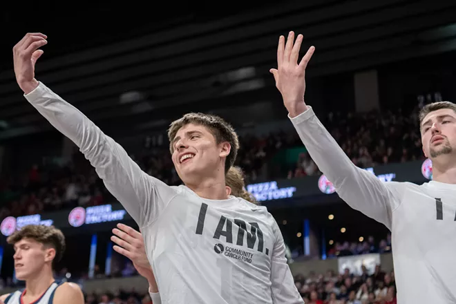 Image: Photos of Gonzaga's 81-50 win over Portland at the Community Cancer Fund Classic at the Spokane Arena on Thursday, January 2, 2025