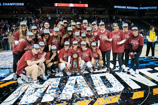 Image: Photos of the NCAA women's Sweet 16 and Elite 8 games at the Spokane Arena on Mar. 25 and 27, 2022.