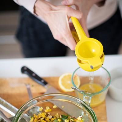 Image: Pistachio Halibut with Smoked Tomatoes and Corn Salad