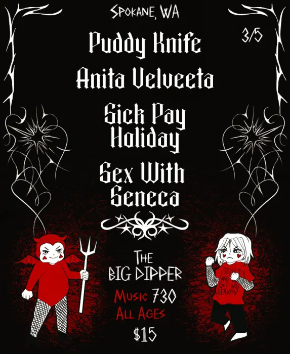 Image: Puddy Knife, Anita Velveeta, Sick Pay Holiday, Sex With Seneca