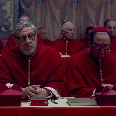 Image: Ralph Fiennes brings the gravitas to Conclave, a pulpy film about catty Catholic cardinals vying for the top job