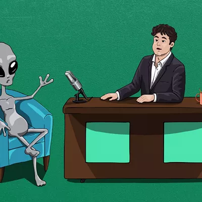Image: Riley Connors prepares to make audiences laugh with his late-night-style show, CONNORSversations
